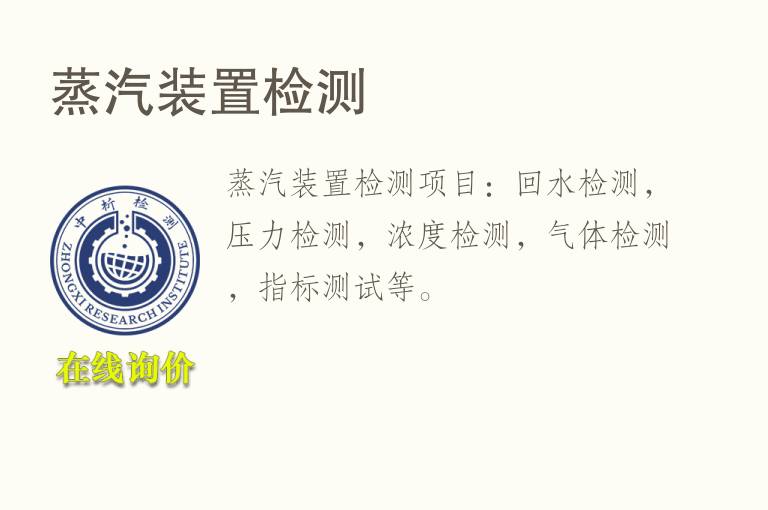 蒸汽装置<font color='red'>检测</font>